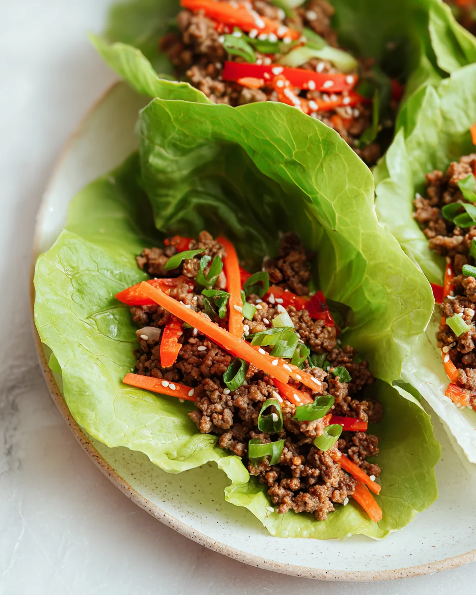 Asian Style Ground Beef Lettuce Wraps