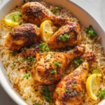 Baked Chicken Legs and Rice
