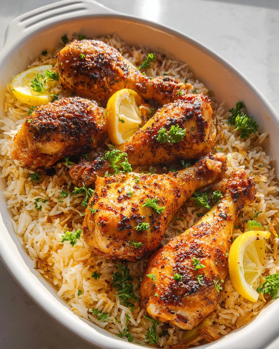 Baked Chicken Legs and Rice