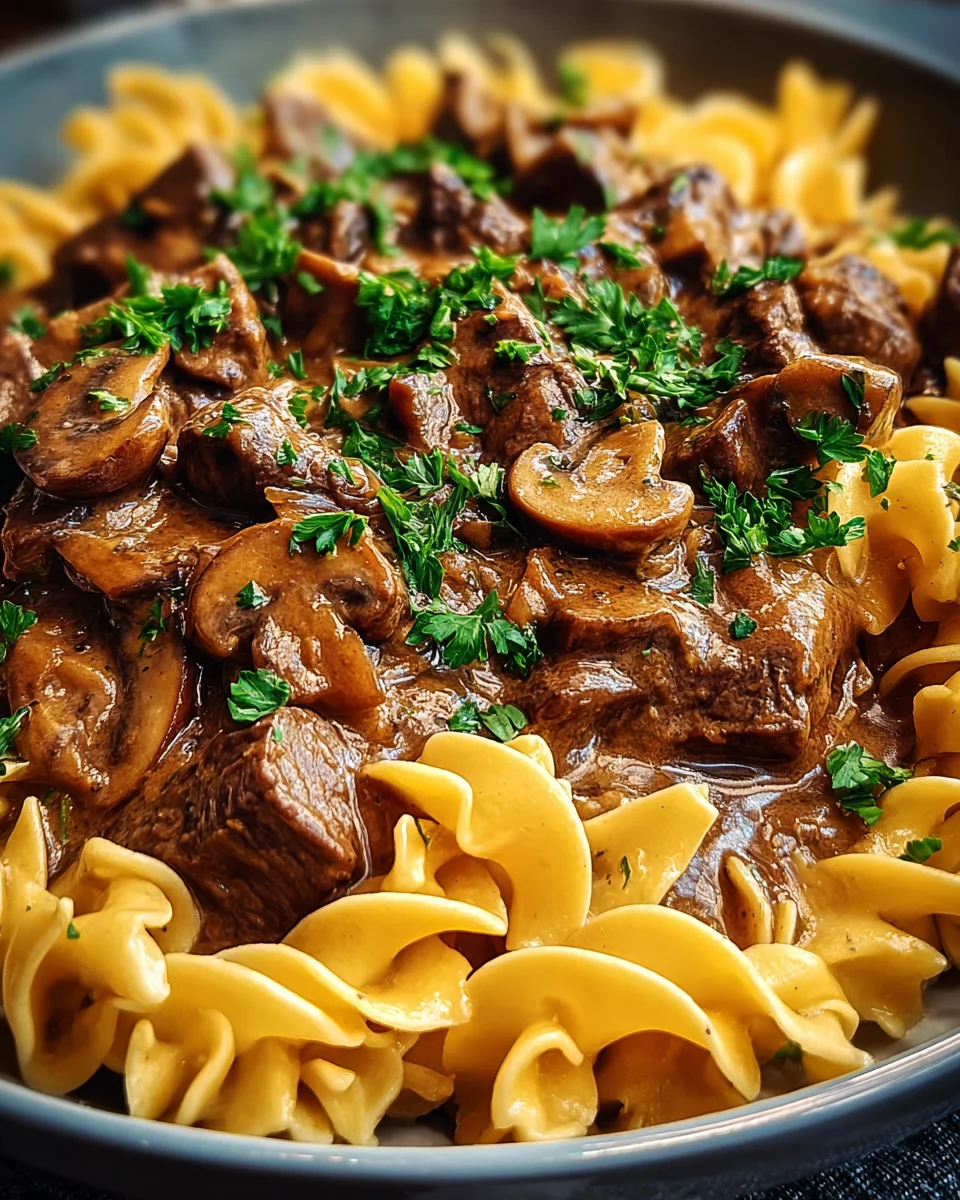 Beef Stroganoff with Egg Noodles