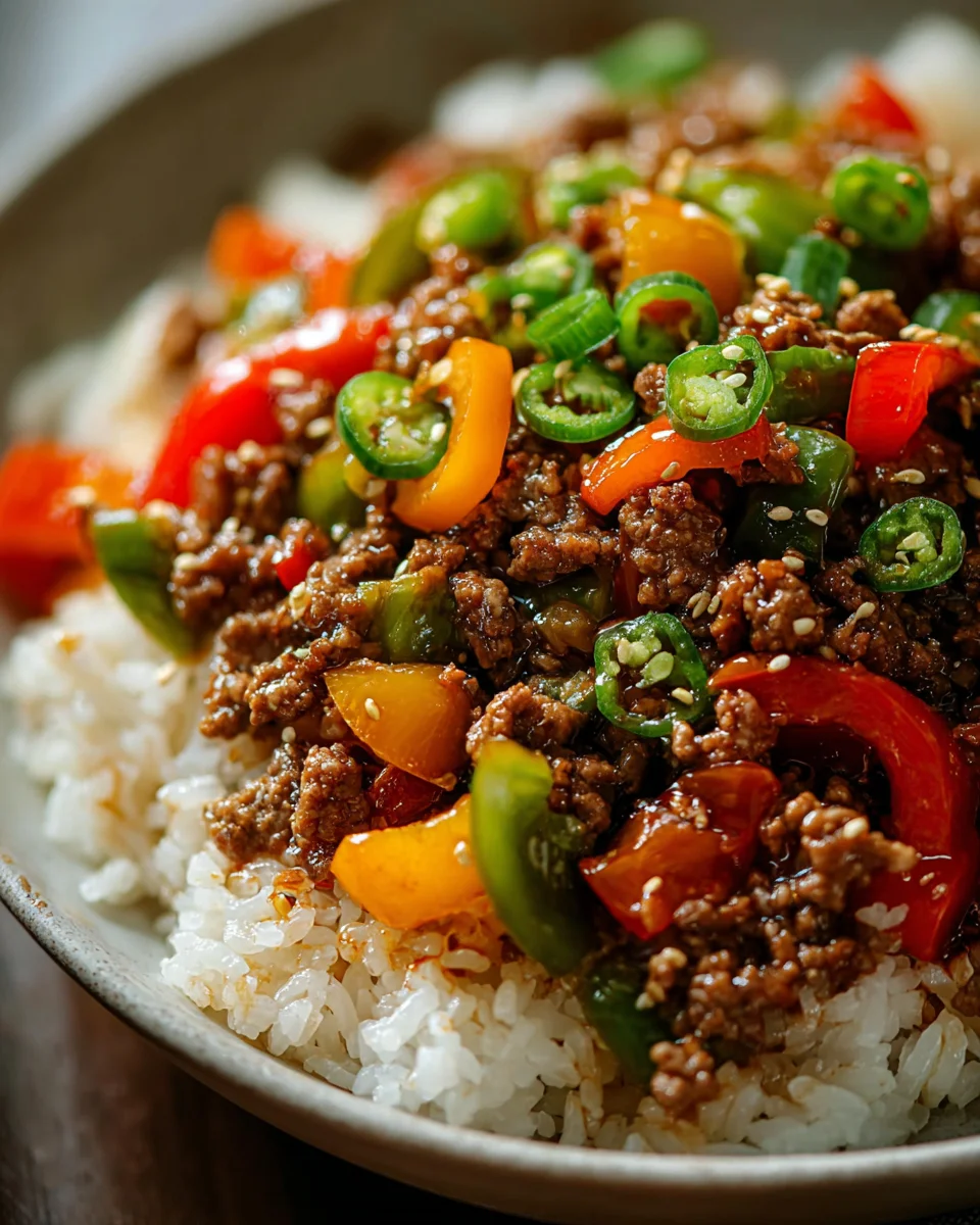 Beef and Pepper Rice Bowl