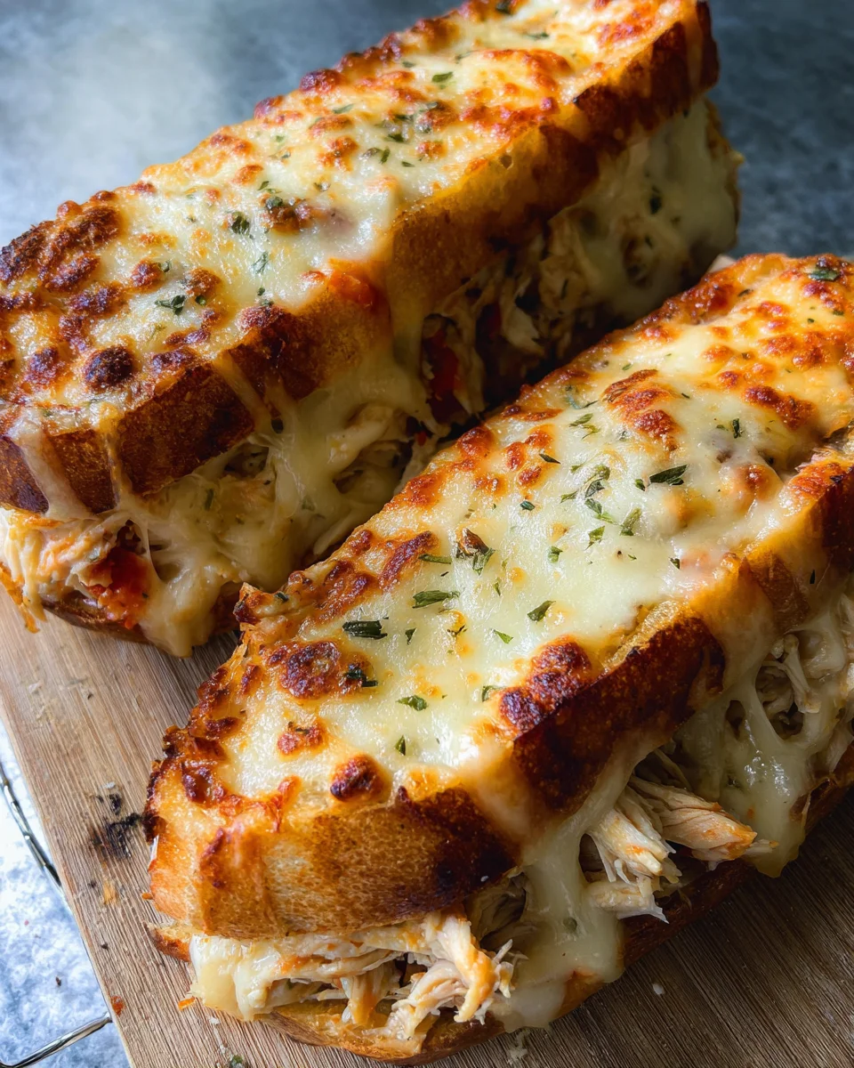 Cheesy Chicken Garlic Bread Sandwich
