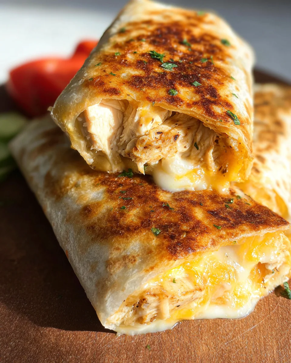 Cheesy Garlic Chicken Wraps