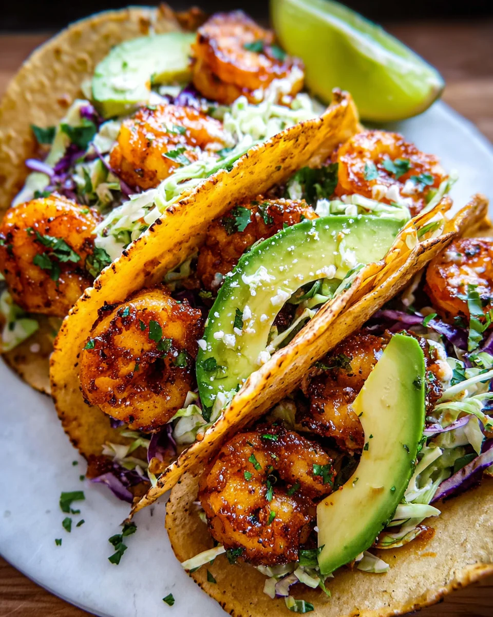 Cilantro Lime Shrimp Tacos with Creamy Slaw