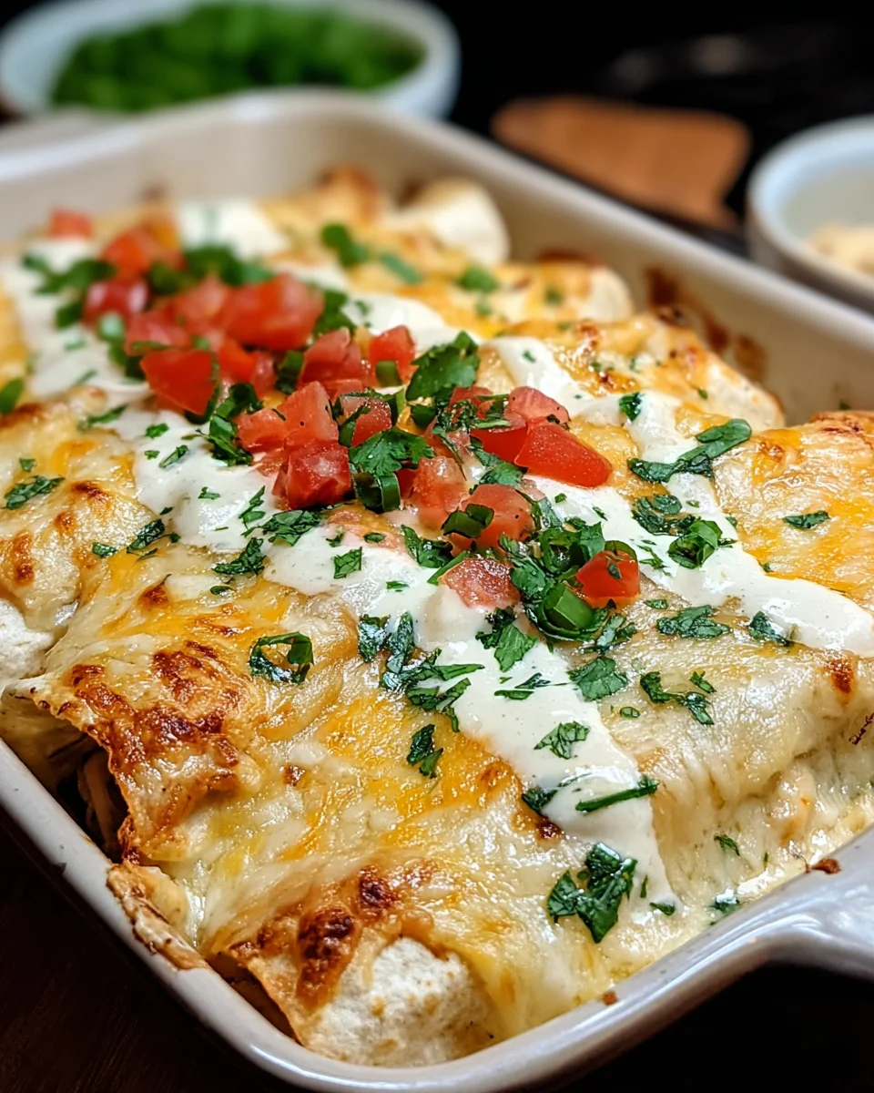 Creamy White Chicken Enchiladas
