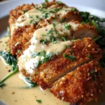 Crispy Parmesan Chicken with a Rich Garlic Sauce