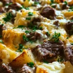 Crockpot Loaded Steak and Potato Bake Recipe