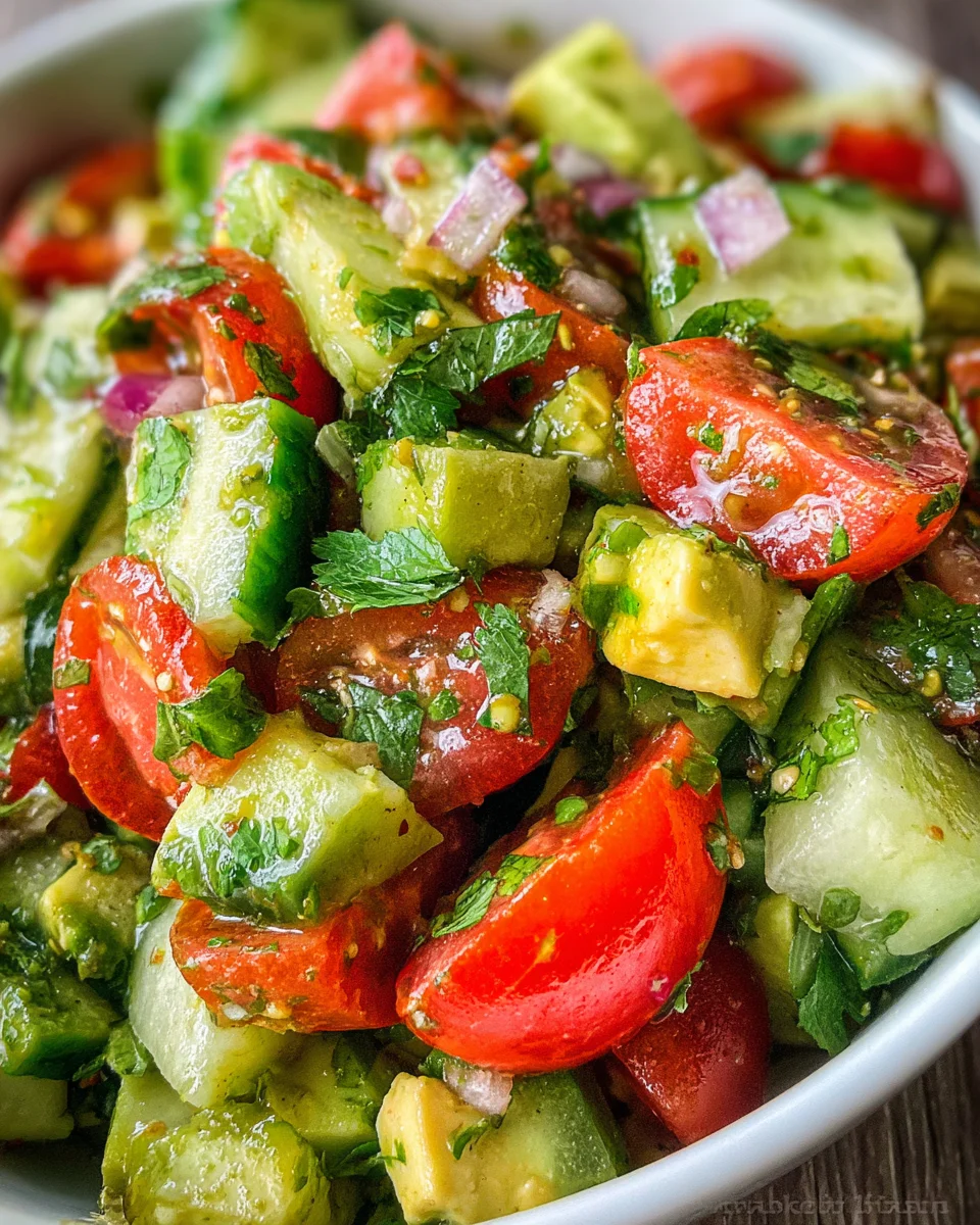 Cucumber Tomato Avocado Salad
