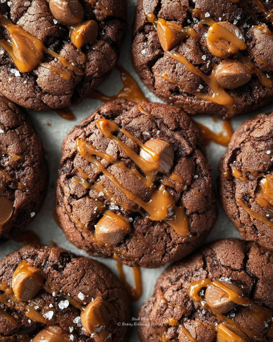 Double Chocolate Salted Caramel Cookies
