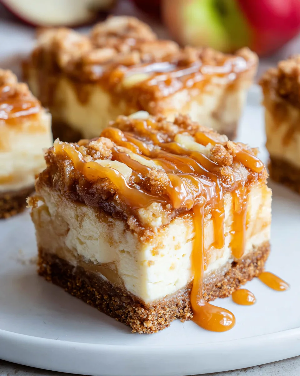 Easy Caramel Apple Cheesecake Bars