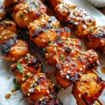Easy Grilled Asian Chicken Skewers with Honey Garlic Sauce