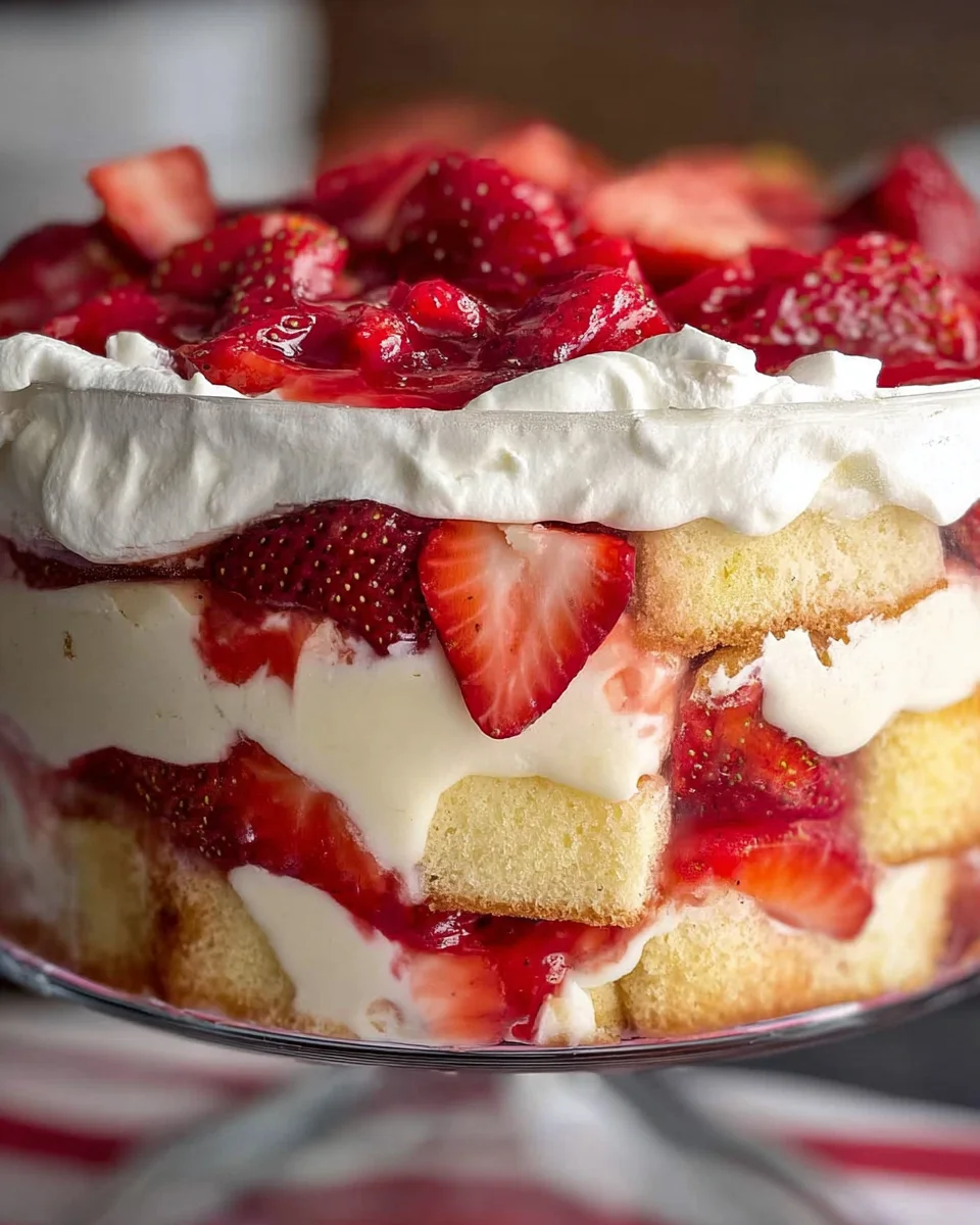 Easy Strawberry Trifle with Pound Cake