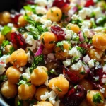 Feta & Cranberry Chickpeas with Lemon Vinaigrette
