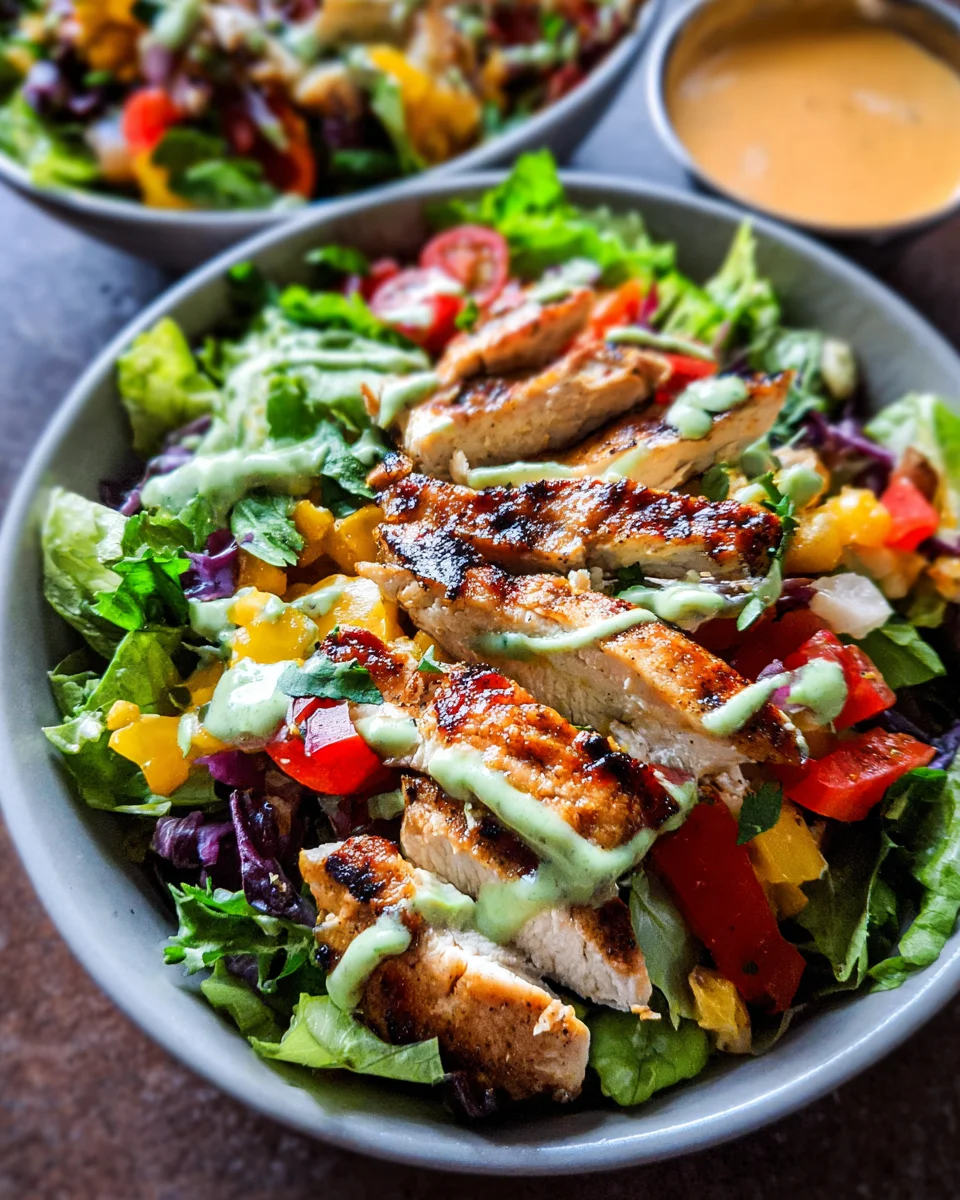 Fiesta Ranch Salad with Salsa Verde Chicken