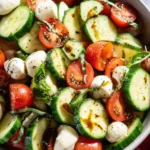 Fresh Cucumber Caprese Salad