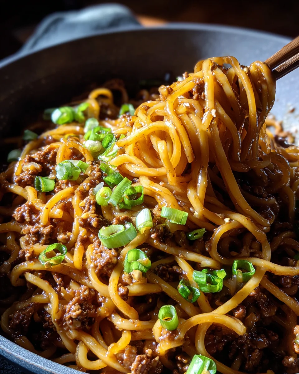 Ground Beef Mongolian Noodles