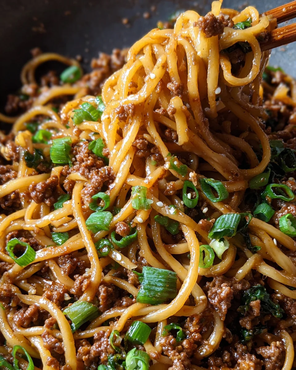 Ground Beef Mongolian Noodles 20 Ground