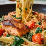 Healthy & Creamy Tuscan Salmon Pasta