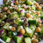 Herby Cucumber Salad with Feta and Chickpeas