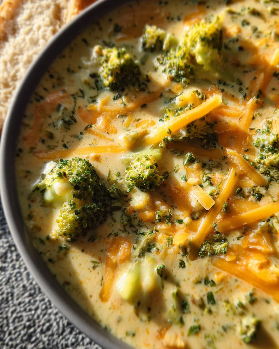 High Protein Broccoli Cheddar Soup