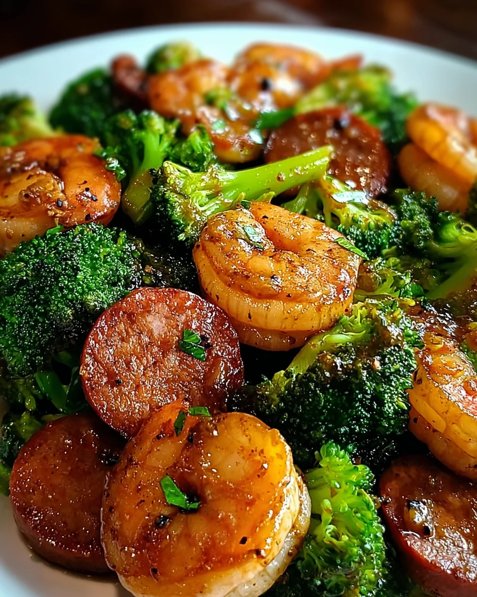 Honey Garlic Shrimp, Sausage, and Broccoli 19 Honey