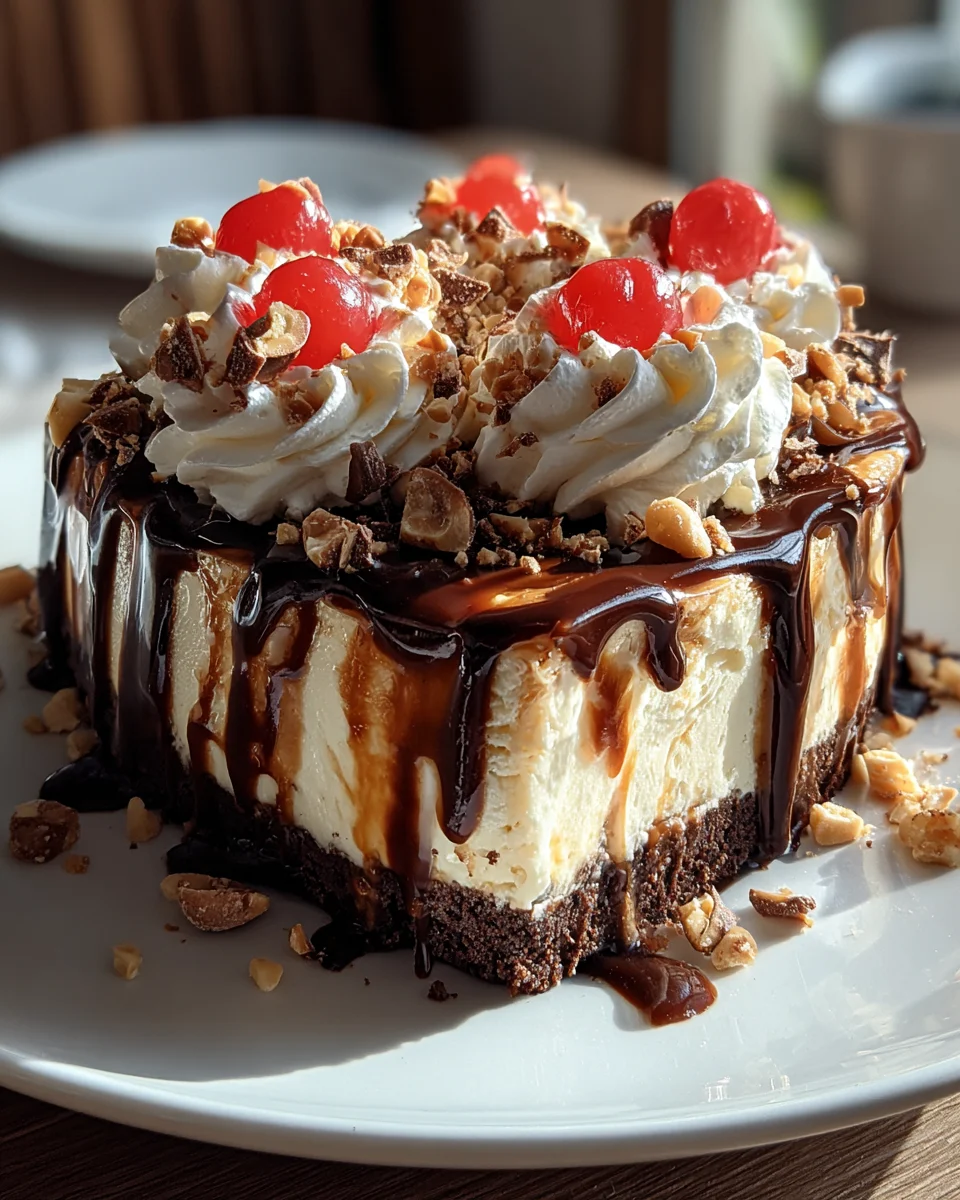 Hot Fudge Sundae Brownie Cheesecake
