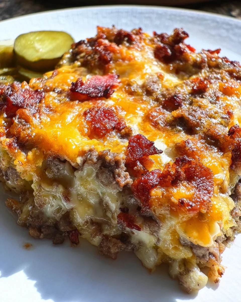 Low-Carb Bacon Cheeseburger Casserole