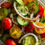 Marinated Cucumbers, Onions, and Tomatoes