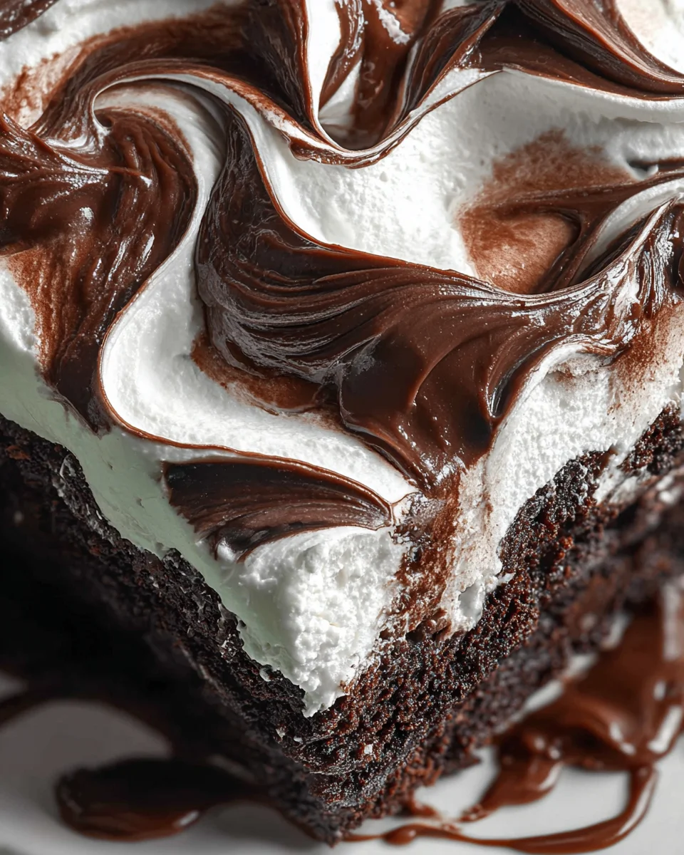 Marshmallow Chocolate Poke Cake