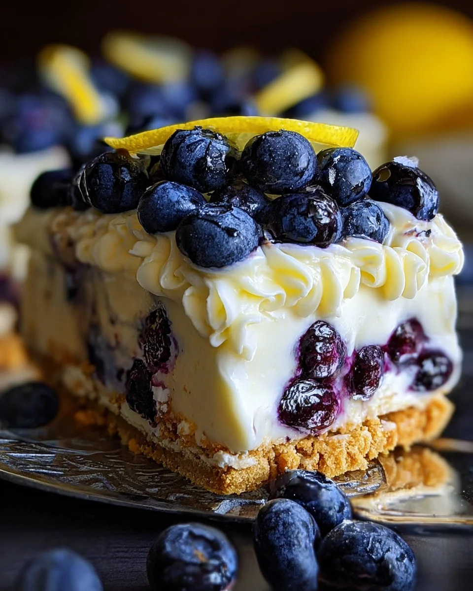 No-Bake Lemon dazzling Blueberry cream Cake