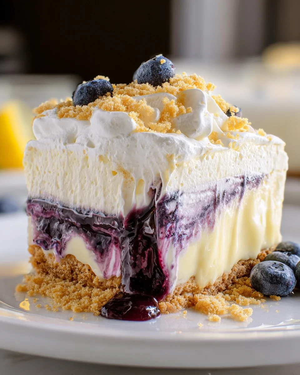 No Bake Lemon Blueberry Dessert