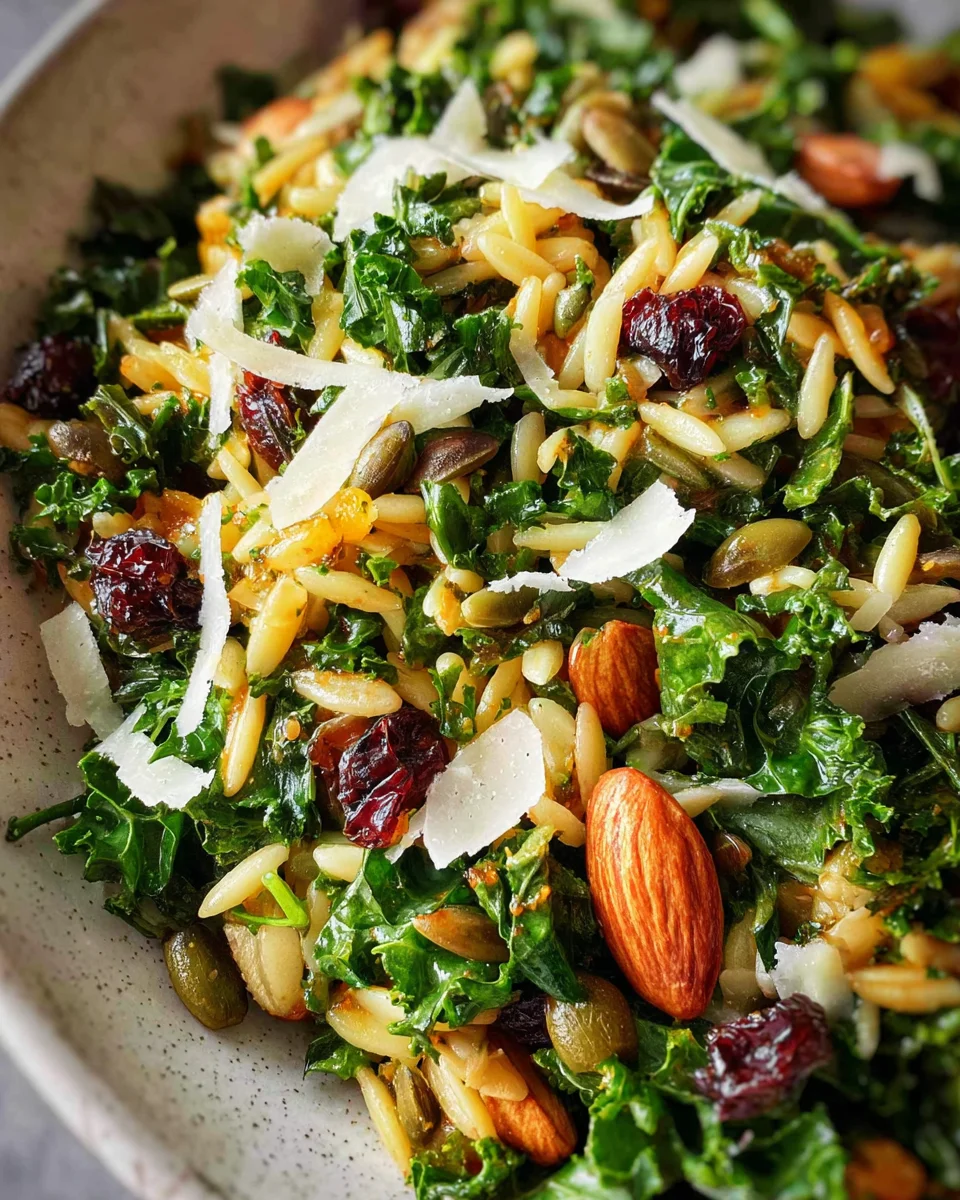 Orzo Kale Salad with Lemon Vinaigrette