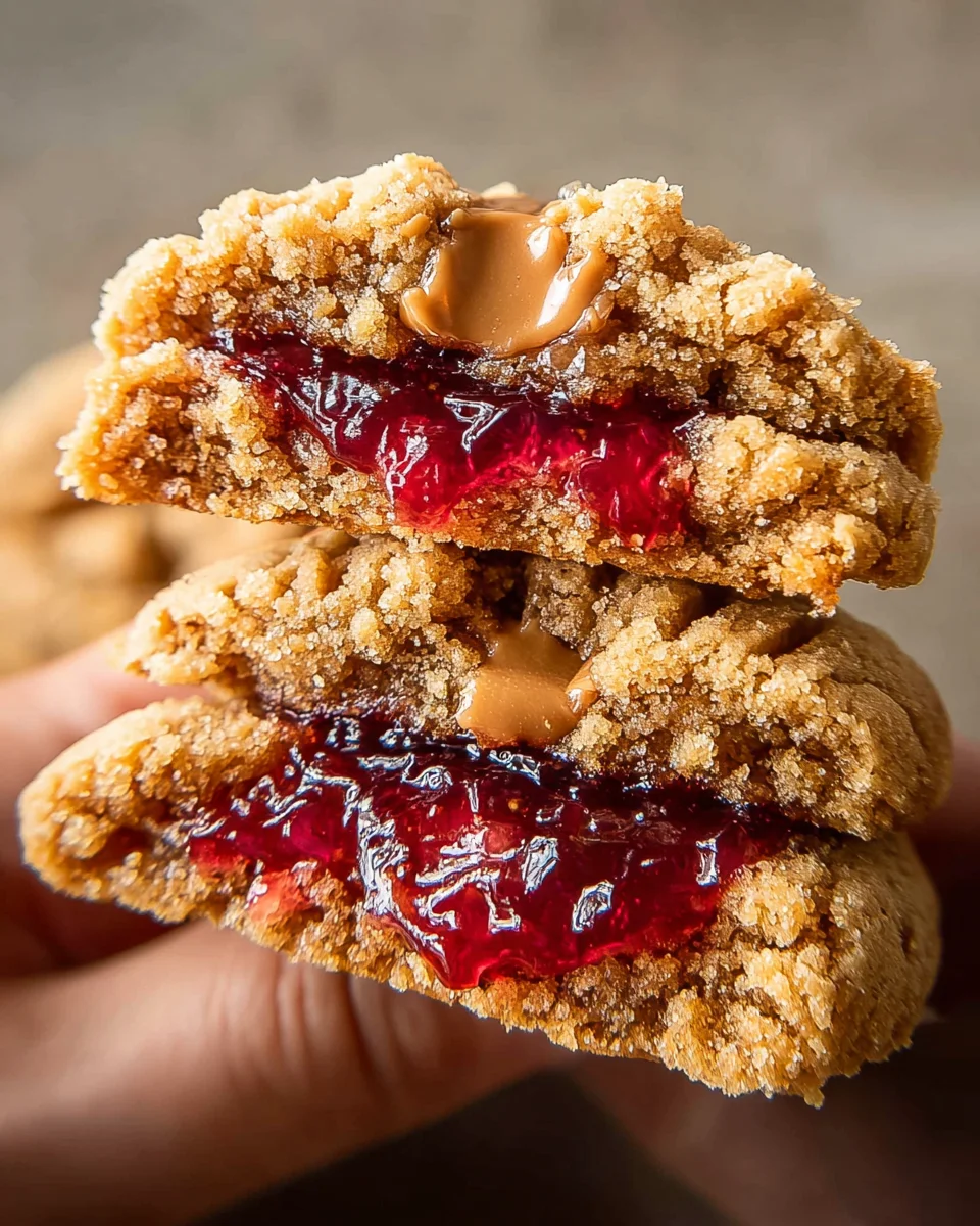 PB&J Stuffed Cookies
