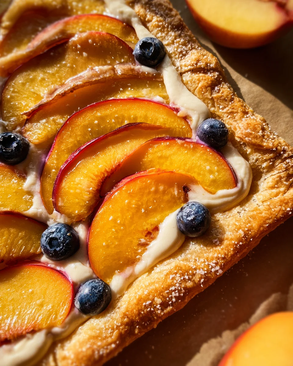 Peaches and Cream Puff Pastry Tart