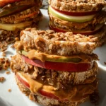 Peanut Butter Apple Sandwiches with Granola
