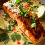 Poached Salmon in Coconut Lime Sauce