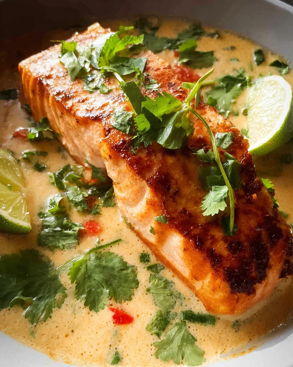 Poached Salmon in Coconut Lime Sauce