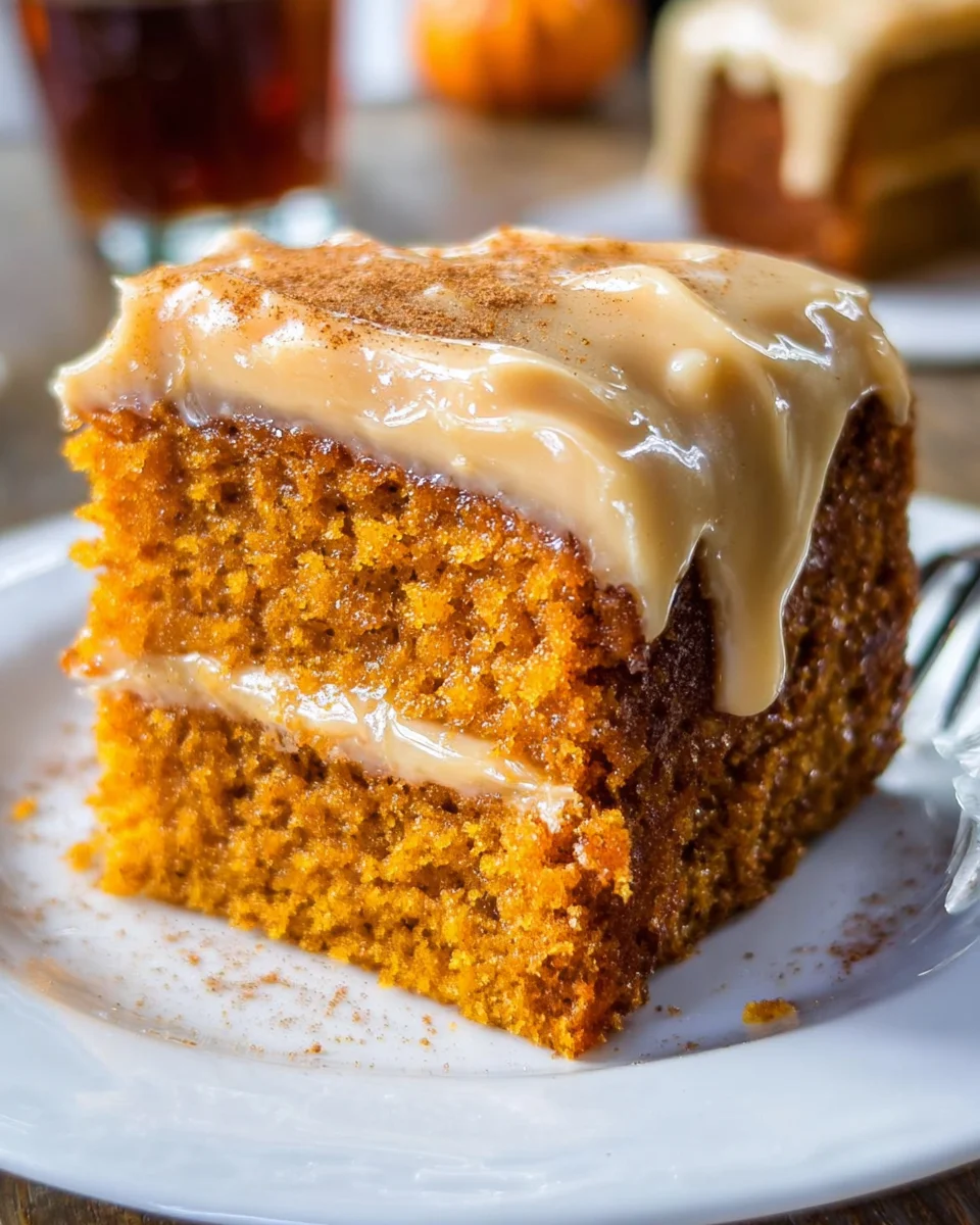 Pumpkin Cake with Caramel Cream Cheese Frosting 34 Pumpkin