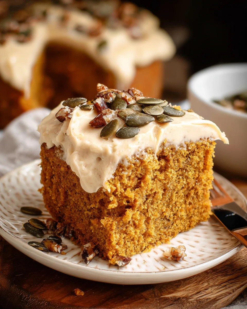 Pumpkin Spice Cake with Brown Sugar Cream Cheese Frosting