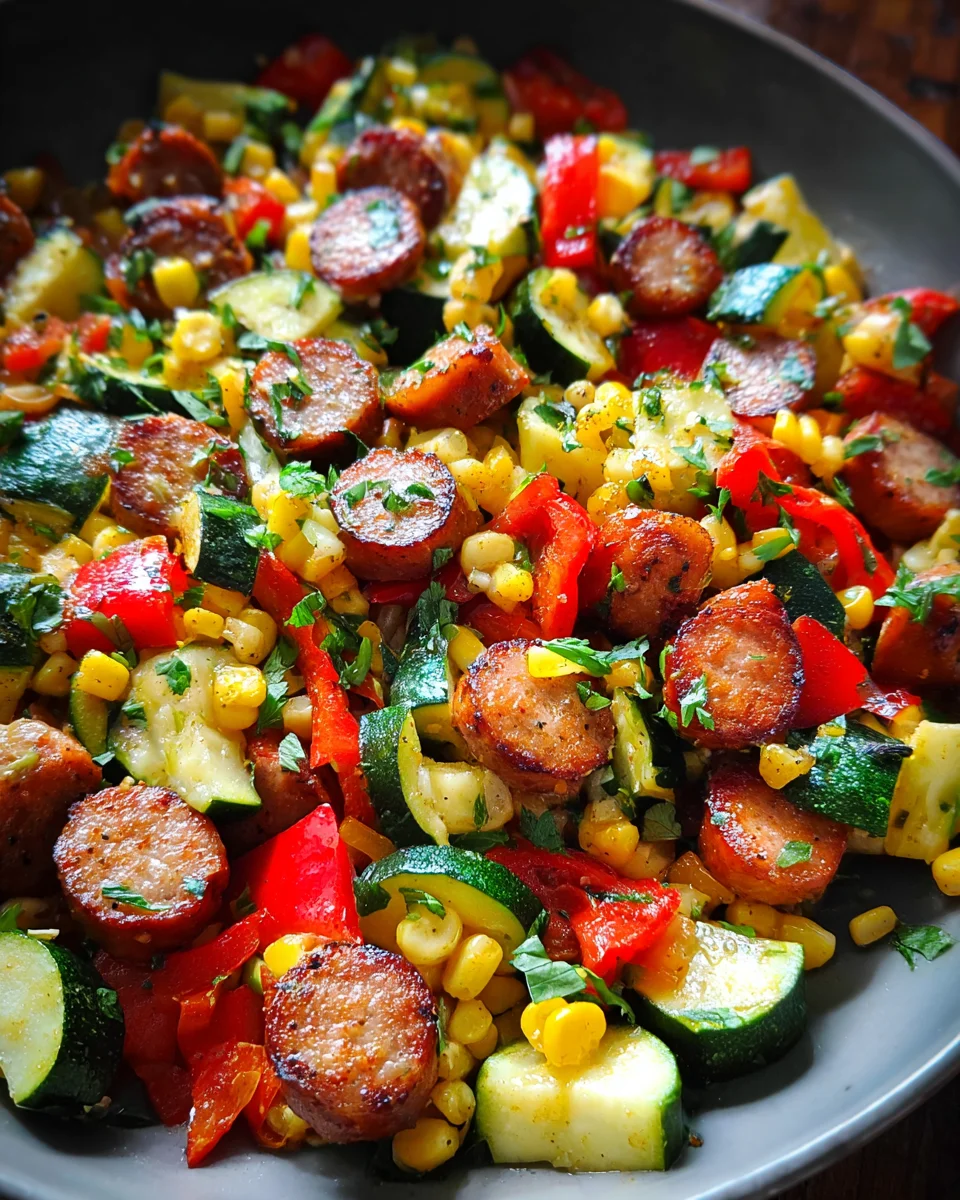 Sausage and Veggies Skillet - 30 Minute, One-Pan Meal