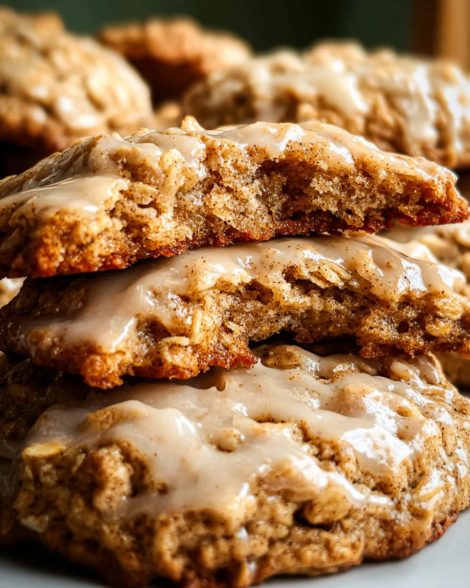 Seriously Thick & Chewy Chai Oatmeal Cookies with Maple Glaze