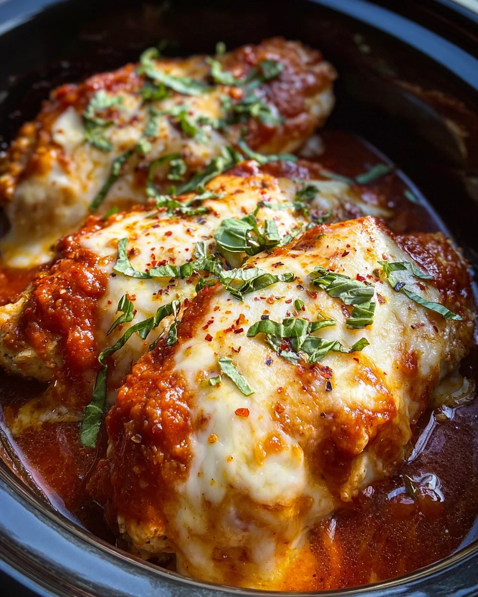 Slow Cooker Cheesy Mozzarella Chicken