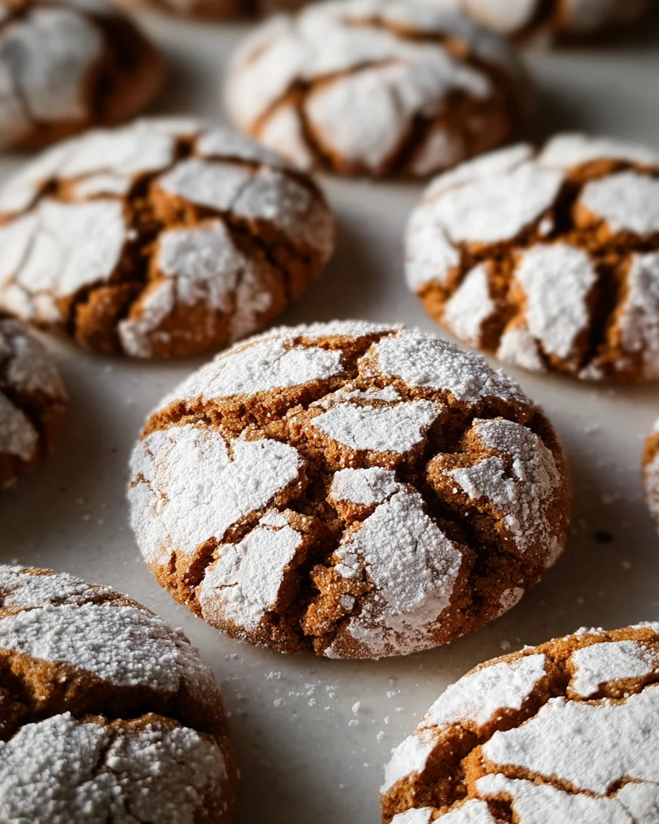 Soft and Spiced Gingerbread Crinkle Cookies