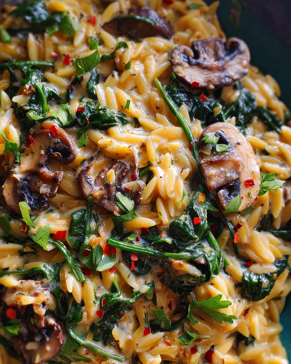 Spinach Mushroom Orzo 21 Spinach