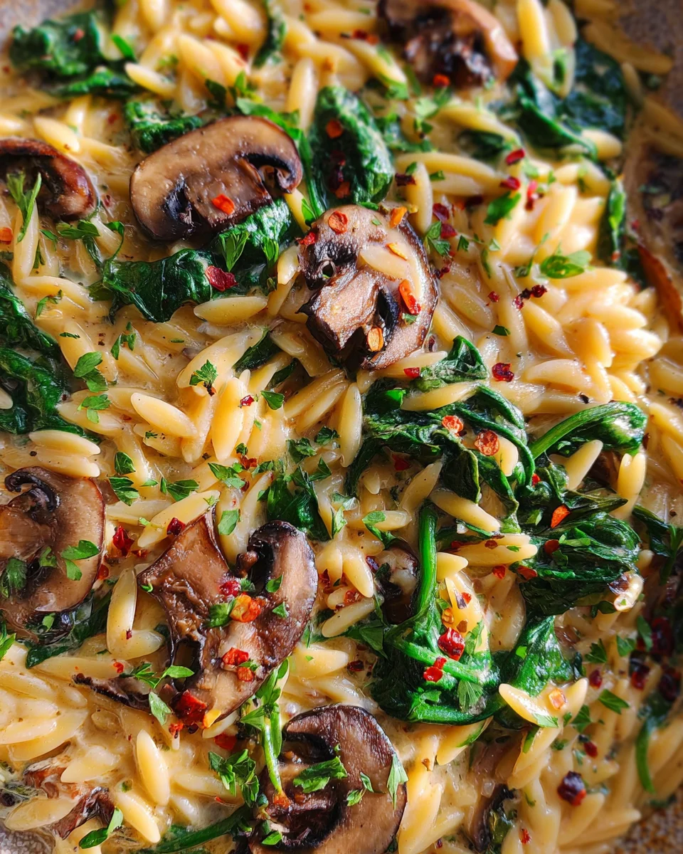 Spinach Mushroom Orzo 22 Spinach