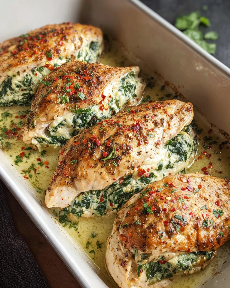 Spinach Stuffed Chicken Fillets