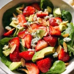 Strawberry Avocado Spinach Salad with Poppyseed Dressing