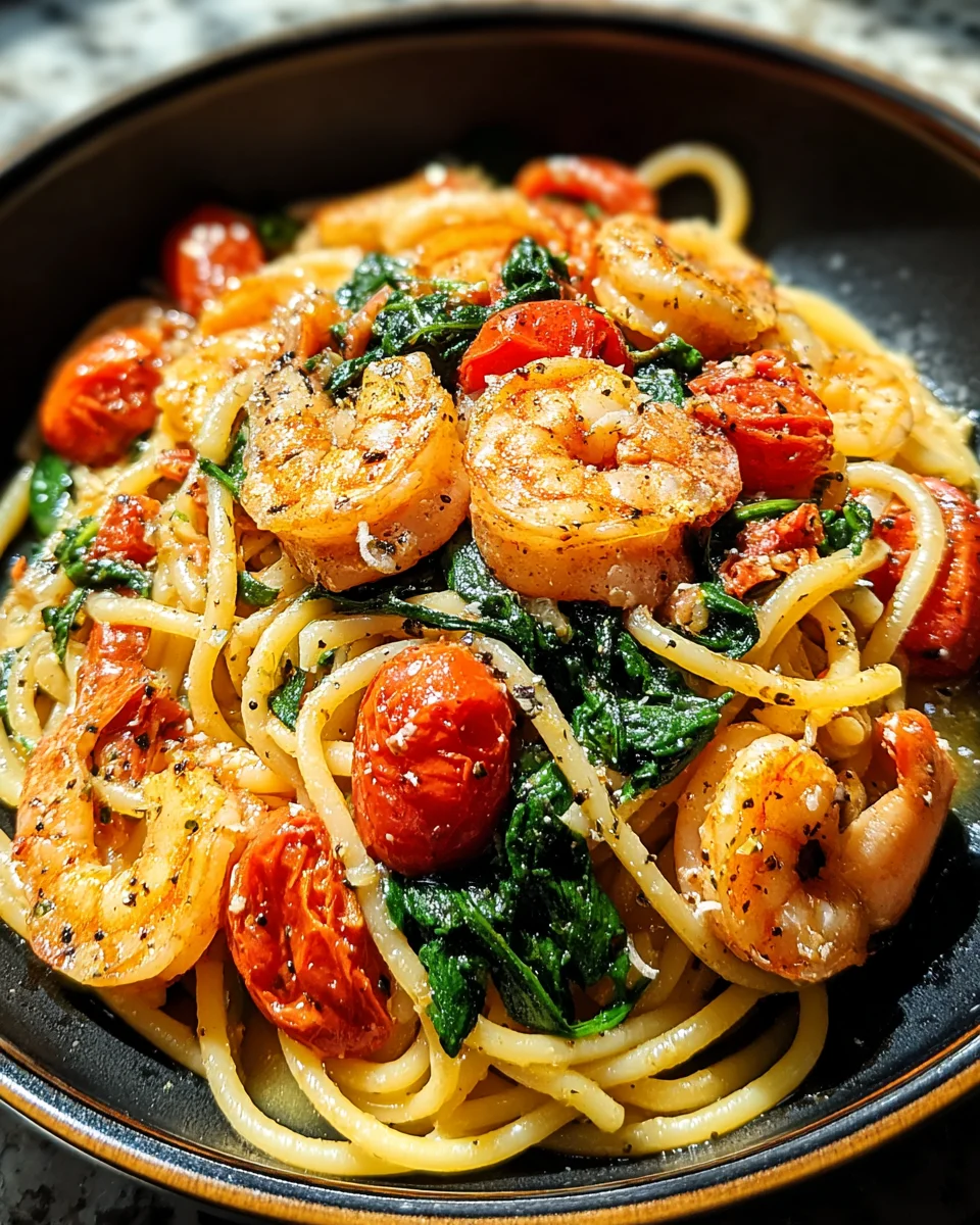 Tomato Spinach Shrimp Pasta 20 Tomato
