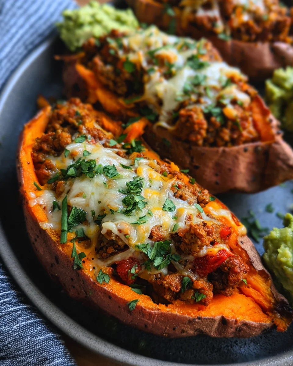 Turkey Taco Stuffed Sweet Potatoes
