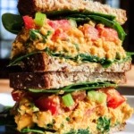 Vegan Buffalo Chickpea Salad Sandwich